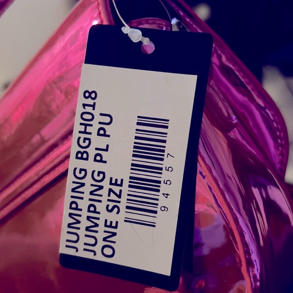 EGO • Jumping Diamante Detail Shaped Shoulder Bag Metallic Pink Purse - Picture 6 of 6